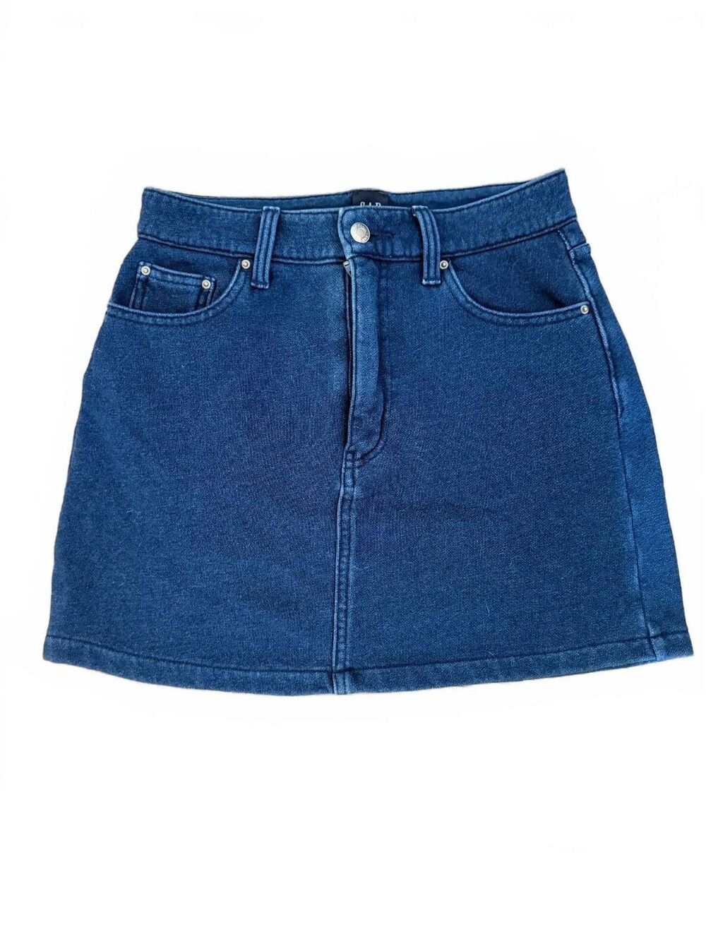 GAP XS Sweatpant-Style Denim-Look Mini-Skirt